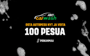 Osallistut arvontaan, kun käyt autopesulla Pirkanmaan Osuuskaupan alueen ABC Carwashissa tai Pesukadulla 21.7.–3.8. ja näytät S-Etukorttia.